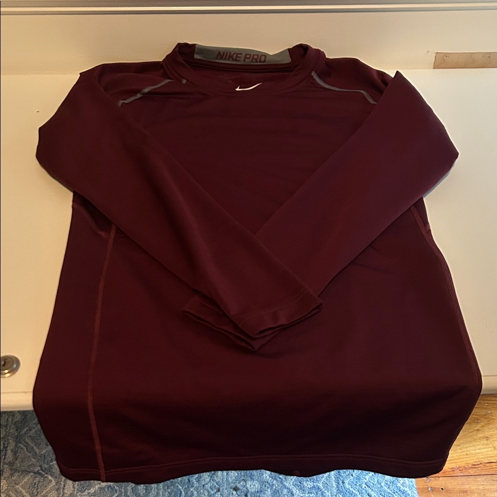 Nike Pro Burgundy Long Sleeve Top